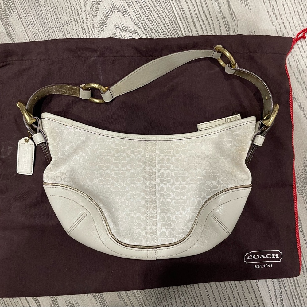 Vintage white Coach monogram purse